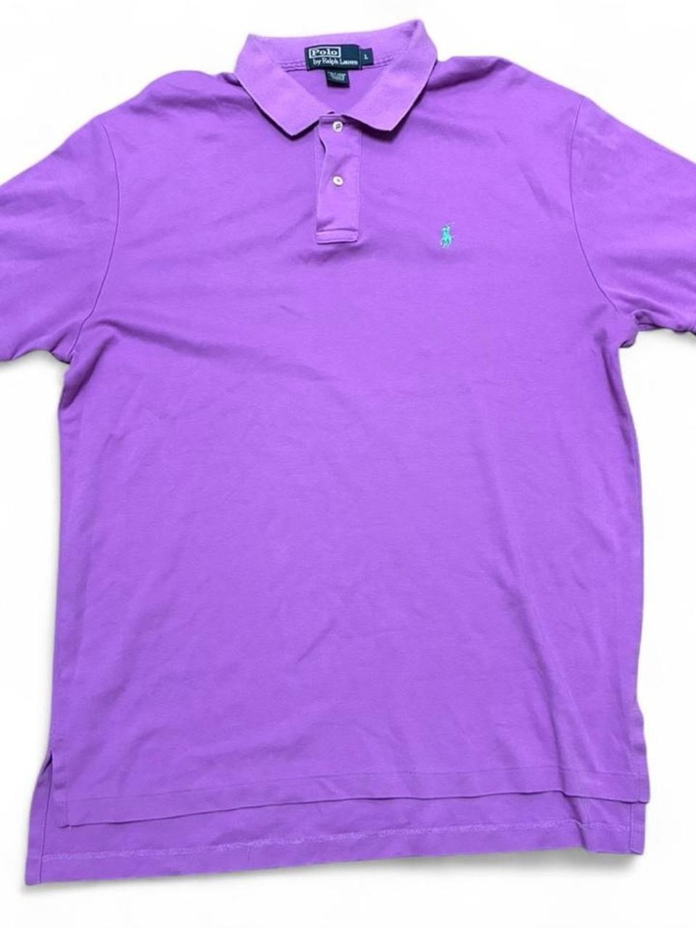 Polo by Ralph Lauren Bright Purple Cotton Polo with Mint Logo